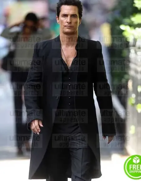 THE DARK TOWER MATTHEW MCCONAUGHEY (WALTER) BLACK WOOL COAT THE DARK TOWER MATTHEW MCCONAUGHEY (WALTER) BLACK WOOL COAT