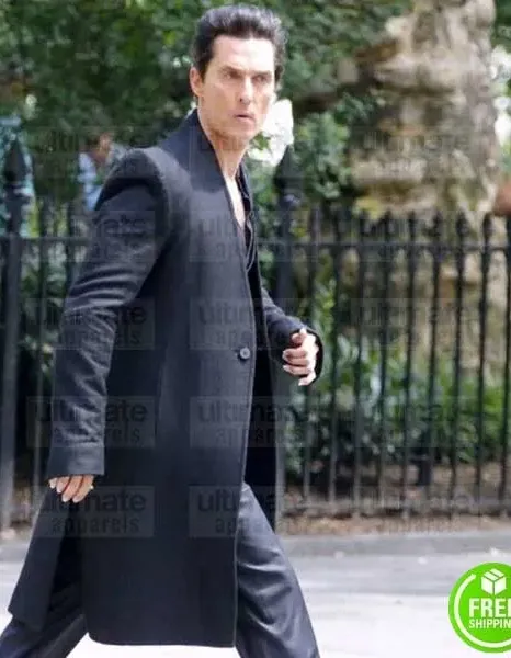 THE DARK TOWER MATTHEW MCCONAUGHEY (WALTER) BLACK WOOL COAT THE DARK TOWER MATTHEW MCCONAUGHEY (WALTER) BLACK WOOL COAT