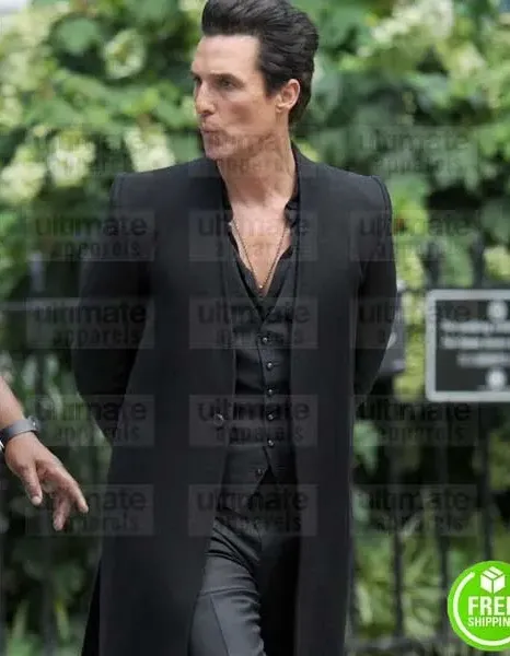 THE DARK TOWER MATTHEW MCCONAUGHEY (WALTER) BLACK WOOL COAT THE DARK TOWER MATTHEW MCCONAUGHEY (WALTER) BLACK WOOL COAT