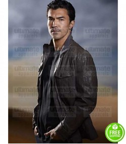 THE EVENT IAN ANTHONY DALE (SIMON LEE) BROWN LEATHER JACKET