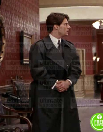 THE FIRM TOM CRUISE (MITCH MCDEERE) BLACK COTTON TRENCH COAT
