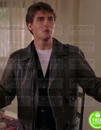THE FIRM TOM CRUISE (MITCH MCDEERE) BLACK LEATHER JACKET