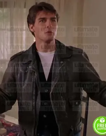 THE FIRM TOM CRUISE (MITCH MCDEERE) BLACK LEATHER JACKET