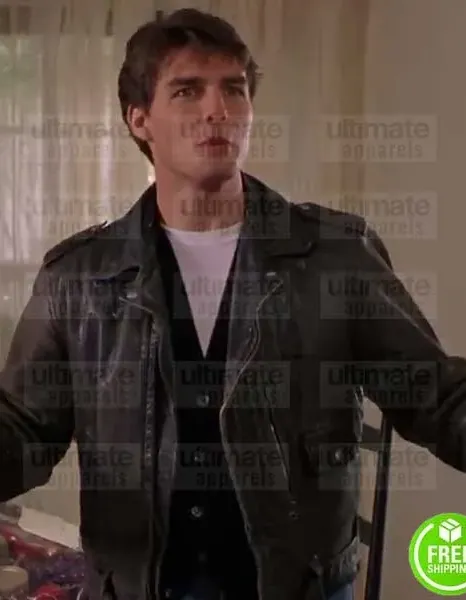 THE FIRM TOM CRUISE (MITCH MCDEERE) BLACK LEATHER JACKET