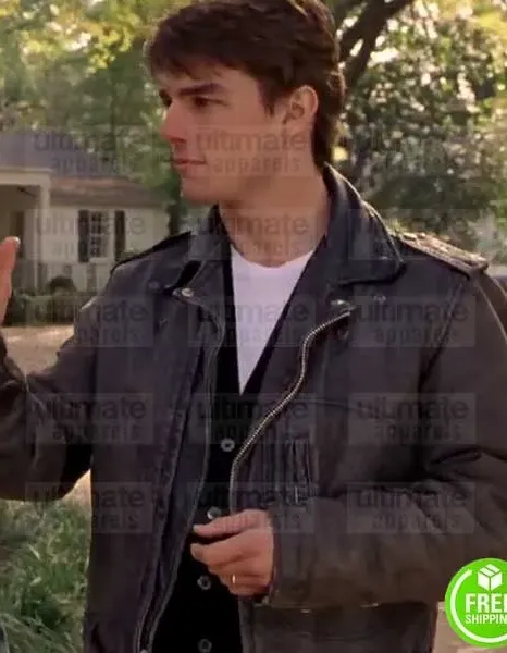 THE FIRM TOM CRUISE (MITCH MCDEERE) BLACK LEATHER JACKET