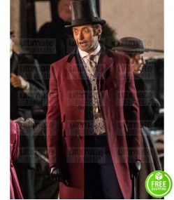 THE GREATEST SHOWMAN HUGE JACKMAN (P.T. BARNUM) RED TRENCH COAT