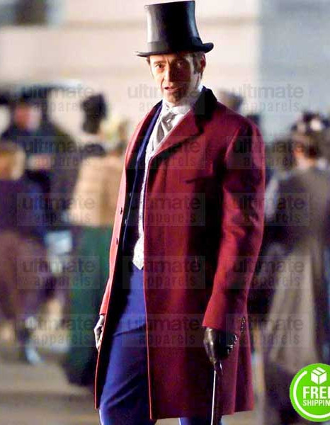 THE GREATEST SHOWMAN HUGE JACKMAN (P.T. BARNUM) RED TRENCH COAT THE GREATEST SHOWMAN HUGE JACKMAN (P.T. BARNUM) RED TRENCH COAT