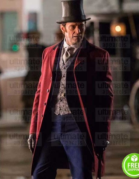 THE GREATEST SHOWMAN HUGE JACKMAN (P.T. BARNUM) RED TRENCH COAT THE GREATEST SHOWMAN HUGE JACKMAN (P.T. BARNUM) RED TRENCH COAT