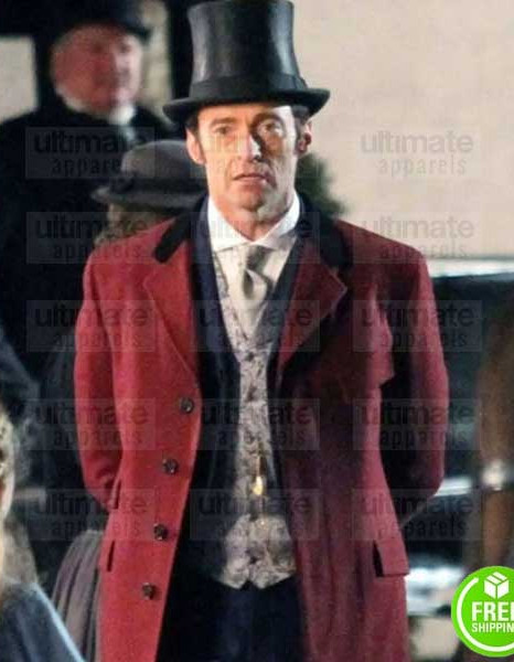 THE GREATEST SHOWMAN HUGE JACKMAN (P.T. BARNUM) RED TRENCH COAT THE GREATEST SHOWMAN HUGE JACKMAN (P.T. BARNUM) RED TRENCH COAT