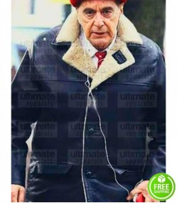 THE IRISHMAN AL PACINO (JIMMY HOFFA) FUR COLLAR LEATHER JACKET