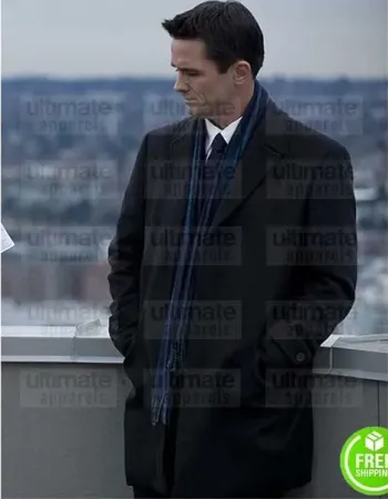 THE KILLING BILLY CAMPBELL (DARREN RICHMOND) BLACK WOOL COAT
