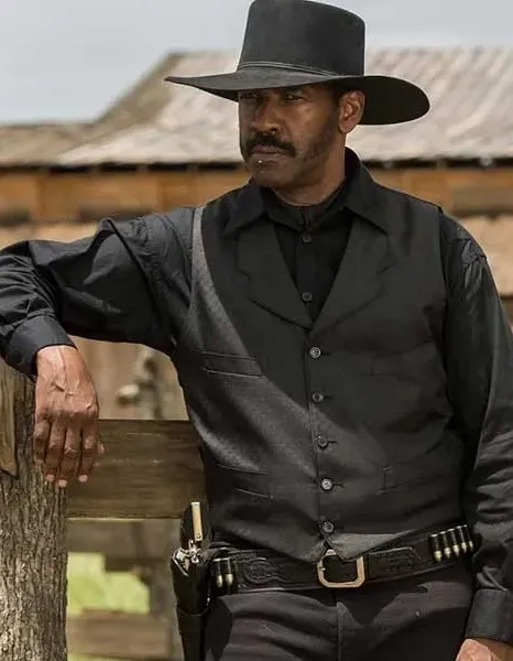 THE MAGNIFICENT SEVEN DENZEL WASHINGTON BLACK VEST