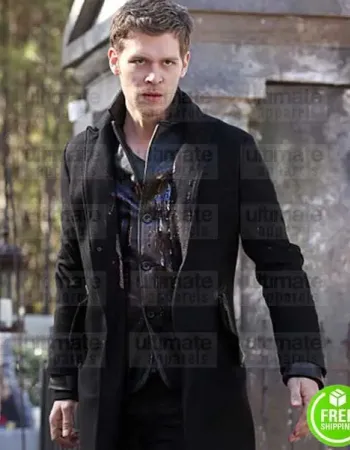 THE ORIGINALS JOSEPH MORGAN (KLAUS MIKAELSON) BLACK WOOL COAT