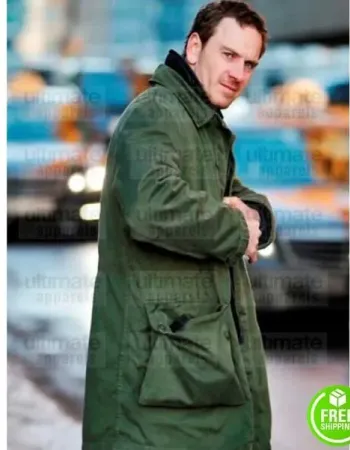 THE SNOWMAN MICHAEL FASSBENDER (HARRY HOLE) GREEN COTTON COAT THE SNOWMAN MICHAEL FASSBENDER (HARRY HOLE) GREEN COTTON COAT
