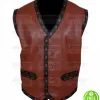 THE WARRIORS MICHAEL BECK (SWAN) BROWN LEATHER VEST THE WARRIORS MICHAEL BECK (SWAN) BROWN LEATHER VEST