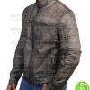CAFE RACER TRIPLE STITCHED BLACK DISTRESSED LEATHER JACKET