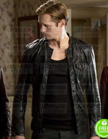 TRUE BLOOD ALEXANDER SKARSGARD (ERIC NORTHMAN) BLACK LEATHER JACKET