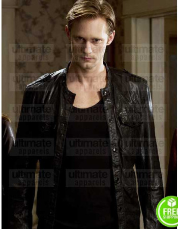 TRUE BLOOD ALEXANDER SKARSGARD (ERIC NORTHMAN) BLACK LEATHER JACKET