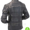 MEN'S CAFE RACER VINTAGE  BLACK DISTRESSED MOTO LEATHER JACKET