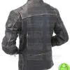 MEN'S CAFE RACER VINTAGE  BLACK DISTRESSED MOTO LEATHER JACKET