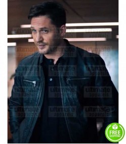 VENOM TOM HARDY (EDDIE BROCK) BLACK LEATHER JACKET