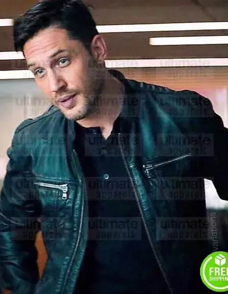 VENOM TOM HARDY (EDDIE BROCK) BLACK LEATHER JACKET