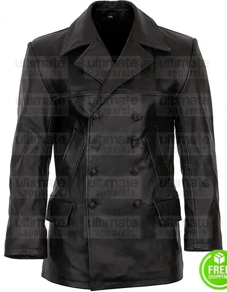 WW2 GERMAN KRIEGSMARINE VINTAGE REPLICA LEATHER U-BOAT DECK JACKET WW2 GERMAN KRIEGSMARINE VINTAGE REPLICA LEATHER U-BOAT DECK JACKET