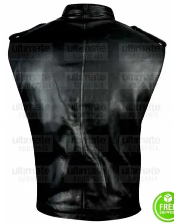 WWE DAVE BAUTISTA BLACK LEATHER VEST WWE DAVE BAUTISTA BLACK LEATHER VEST