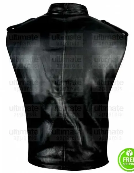 WWE DAVE BAUTISTA BLACK LEATHER VEST WWE DAVE BAUTISTA BLACK LEATHER VEST