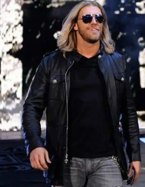 WWE EDGE WRESTLER BLACK LEATHER JACKET WWE EDGE WRESTLER BLACK LEATHER JACKET