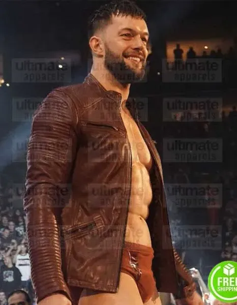 FINN BALOR WWE BROWN LEATHER JACKET FINN BALOR WWE BROWN LEATHER JACKET