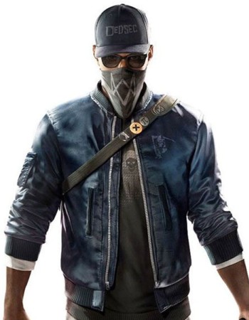 WATCH DOGS 2 MARCUS HOLLOWAY BOMBER LEATHER JACKET