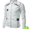 SLIM FIT GENUINE LAMBSKIN WHITE WHITE LEATHER JACKET SLIM FIT GENUINE LAMBSKIN WHITE WHITE LEATHER JACKET