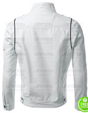SLIM FIT GENUINE LAMBSKIN WHITE WHITE LEATHER JACKET