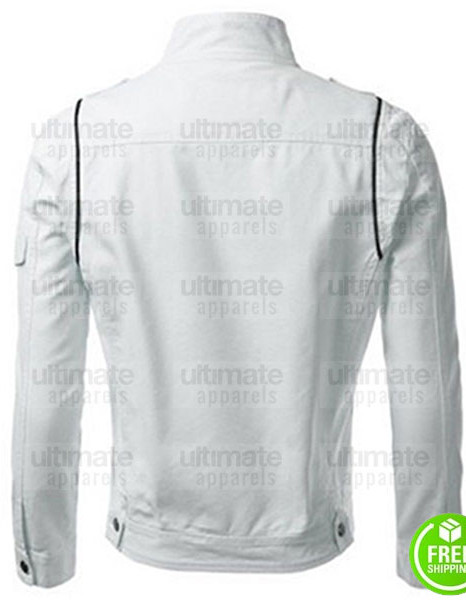 SLIM FIT GENUINE LAMBSKIN WHITE WHITE LEATHER JACKET