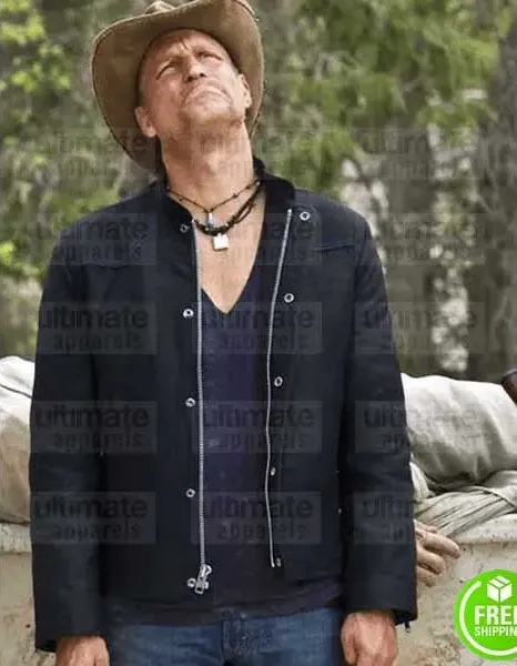 ZOMBIELAND WOODY HARRELSON (TALLAHASSEE) BLACK SUEDE LEATHER JACKET ZOMBIELAND WOODY HARRELSON (TALLAHASSEE) BLACK SUEDE LEATHER JACKET