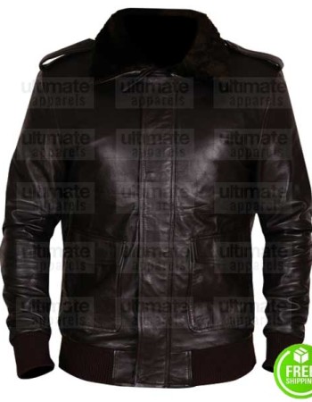 The Thing Kurt Russell Macready Dark Brown Bomber Jacket