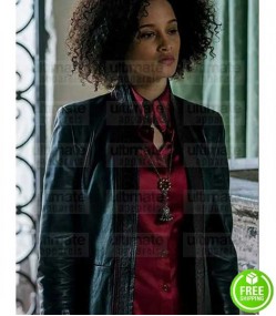A DISCOVERY OF WITCHES ELARICA JOHNSON (JULIETTE DURAND) BLACK LEATHER JACKET