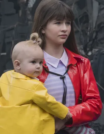 A SERIES OF UNFORTUNATE EVENTS MALINA WEISSMAN RED RAINCOAT JACKET