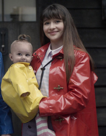 A SERIES OF UNFORTUNATE EVENTS MALINA WEISSMAN RED RAINCOAT JACKET