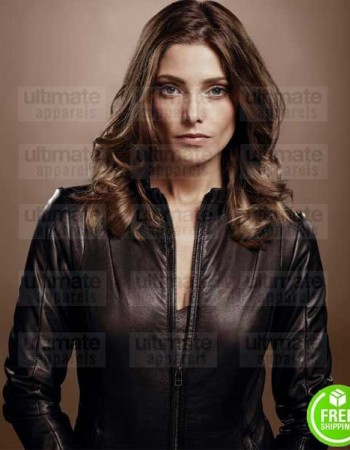 ACCIDENT MAN ASHLEY GREENE (CHARLIE ADAMS) BROWN LEATHER JACKET