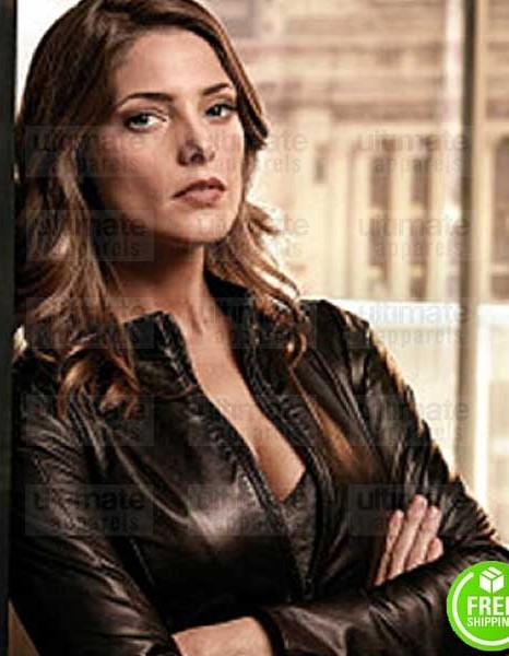 ACCIDENT MAN ASHLEY GREENE (CHARLIE ADAMS) BROWN LEATHER JACKET