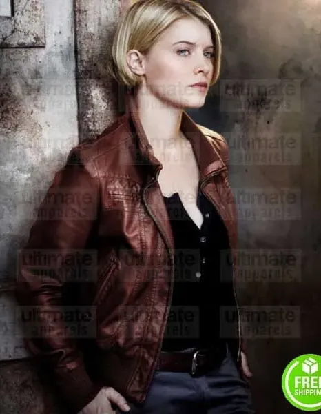 ALCATRAZ SARAH JONES (DETECTIVE REBECCA) BROWN LEATHER JACKET