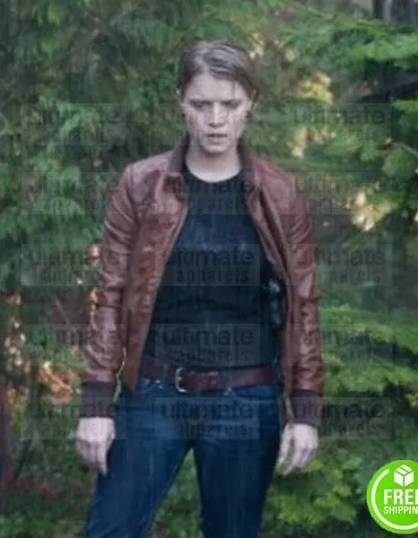 ALCATRAZ SARAH JONES (DETECTIVE REBECCA) BROWN LEATHER JACKET