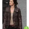 ALMOST HUMAN MINKA KELLY (VALERIE STAHL) BROWN LEATHER JACKET