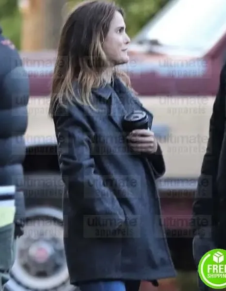 ANTLERS KERI RUSSELL (JULIA MEADOWS) GREY WOOL COAT ANTLERS KERI RUSSELL (JULIA MEADOWS) GREY WOOL COAT