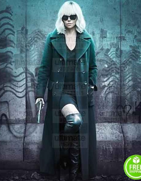 ATOMIC BLONDE CHARLIZE THERON (LORRAINE BROUGHTON) BLACK COAT ATOMIC BLONDE CHARLIZE THERON (LORRAINE BROUGHTON) BLACK COAT