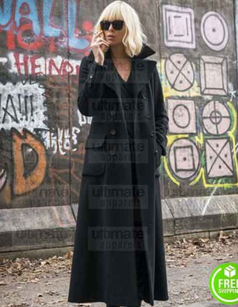 ATOMIC BLONDE CHARLIZE THERON (LORRAINE BROUGHTON) BLACK COAT ATOMIC BLONDE CHARLIZE THERON (LORRAINE BROUGHTON) BLACK COAT