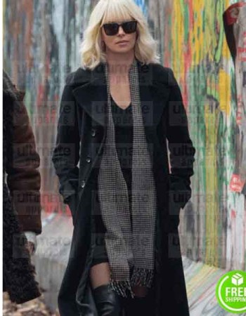 ATOMIC BLONDE CHARLIZE THERON (LORRAINE BROUGHTON) BLACK COAT
