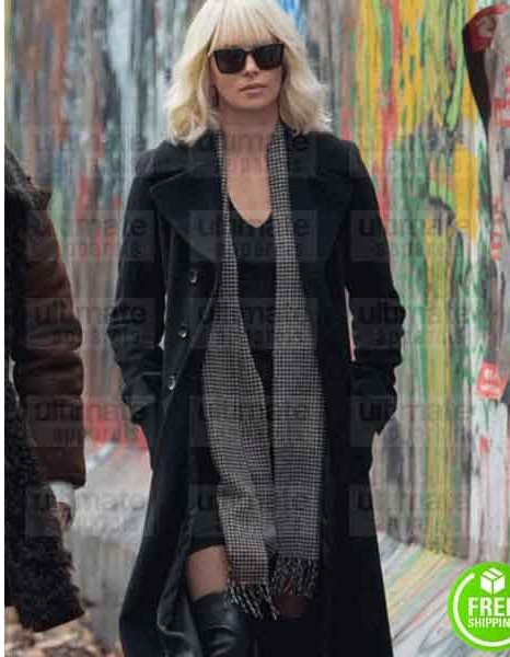 ATOMIC BLONDE CHARLIZE THERON (LORRAINE BROUGHTON) BLACK COAT ATOMIC BLONDE CHARLIZE THERON (LORRAINE BROUGHTON) BLACK COAT